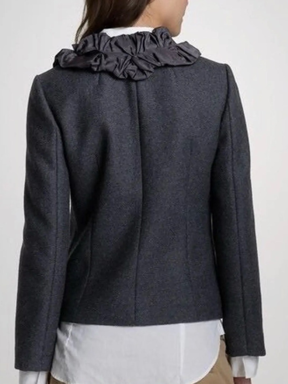 J. Crew Wool Ruffle Collar Jacket - Picture 2 of 6